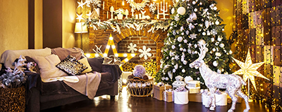 Lit Festive Ornaments