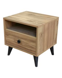 Bedside table, 14/15, Eti, melamine, brown/black