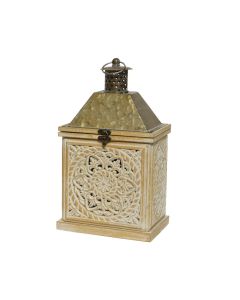 Lantern, S, wooden, natural