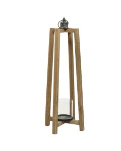 Lantern, M, wooden, natural
