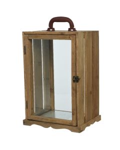 Lantern, M, wooden, natural, 21x29xH42 cm