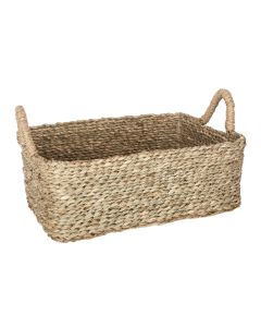 Storage bin, rectangular with handle, seashell, beige, 36x26xH13cm