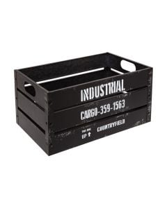 Storage box, square, metal, black, M-40x25xH21cm