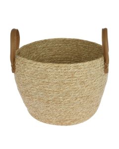 Basket, S, with handles, polyurethane, brown, 24x24xH18 cm