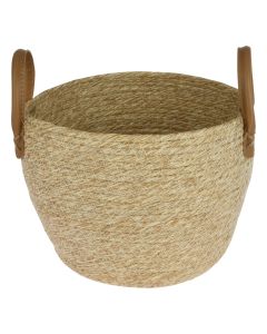 Basket, M, with handles, polyurethane, brown, 28x28xH22 cm