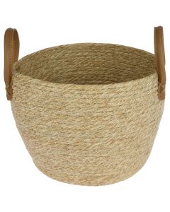 Basket, L, with handles, polyurethane, brown, 32x32xH24 cm