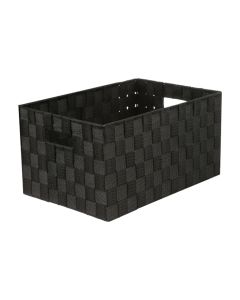 Wicker basket, Lise, polypropylene/metal, black, M-34x24xH18 cm