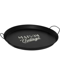 Decorative tray, set 2 pieces, metal, black, Ø50 cm