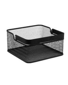 Storage basket, Maya, S, metal, black, 23x23xH11.5 cm