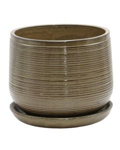 Flower pot, ceramic, brown, 35.5x35.5x30.5 cm