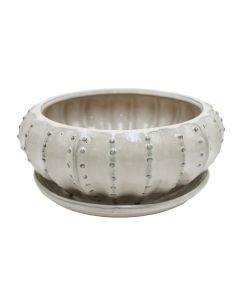 Flower pot, ceramic, cream, 21x21x9 cm