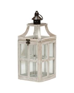 Decorative lantern, metal/glass, White, S-15xH34 cm