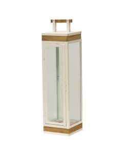 Fener dekorues , metal/xham/dru, e zezë, 17xH68 cm