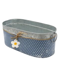 Flower pot, metal, grey, 31x15.5x12 cm