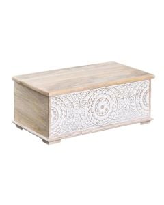Dcorative trunk , wooden, white