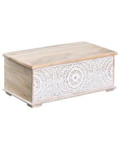 Dcorative trunk , wooden, white