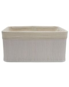 Organizer box, L, bamboo, white, 38x27xH16 cm