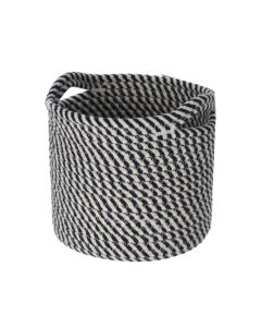 Basket, S, cotton, white/black, 17xH15 cm