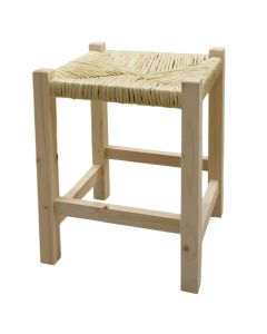 Stool ''Sabi S'', wood/rattan, natural wood