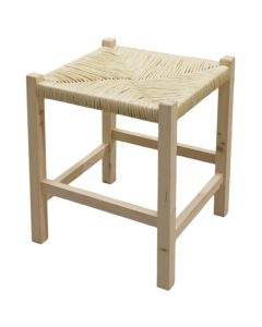 Stool ''Sabi M'', wood/rattan, natural wood