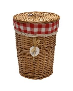 Laundry basket, Kano S, Round, Straw, Natural, Ø30x40 cm