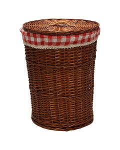 Laundry basket, Kairo L, Round, Straw, Natural, Ø44x56 cm