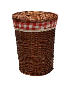 Laundry basket, Kairo M, Round, Straw, Natural, Ø37x47 cm