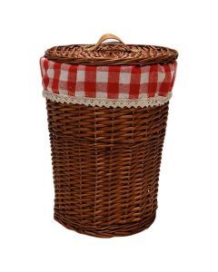 Laundry basket, Kairo S, Round, Straw, Natural, Ø30x40 cm
