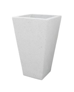 Flower pot, M, concrete, white, 34x34xH62cm