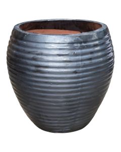 Flower pot, M, ceramic, black, Ø55xH56 cm