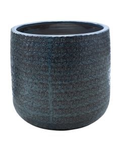 Flower pot, L, ceramic, blue/brown, Ø37xH35 cm