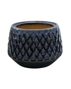 Flower pot, S, ceramic, blue, Ø17xH12 cm