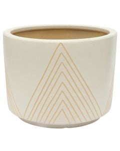 Flower pot, L, ceramic, beige/white, Ø33xH26 cm