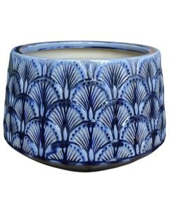 Flower pot, L, ceramic, blue, Ø36xH25 cm
