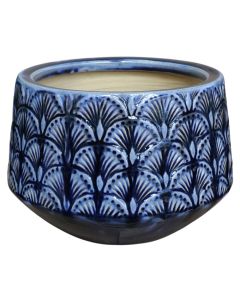 Flower pot, M, ceramic, blue, Ø25xH18 cm