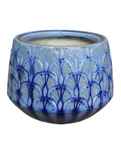 Flower pot, S, ceramic, blue, Ø17xH12 cm