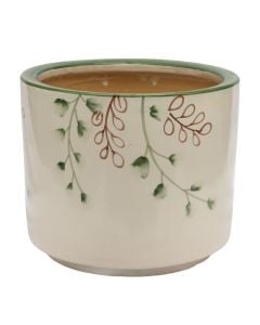 Flower pot, M, ceramic, white/green, Ø26xH22 cm