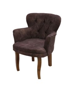 Armchair sofa, Luna, textile upholstery, dark brown, 63x85xH57 cm