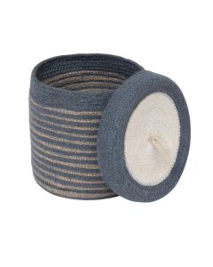 Decorative basket, Oceane, S, jute, grey/white/brown