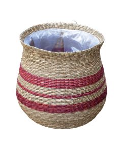Basket for flowers, M, seagrass, brown