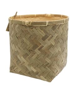 Basket for flowers, M, bamboo, beige