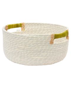Decorative basket, M, seagrass, white