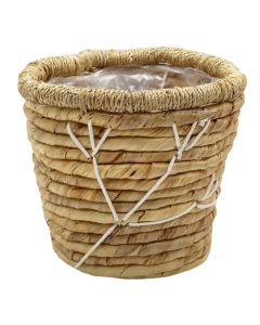 Basket for flowers, L, seagrass, natural