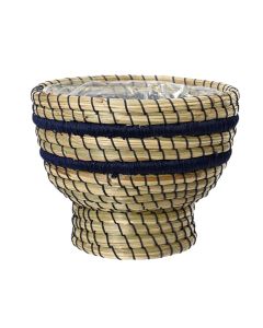 Basket for flowers, S, seagrass, natural/black