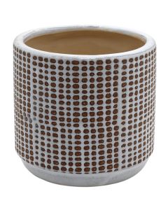 Flower pot, M, ceramic, beige