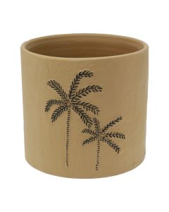 Flower pot, ceramic, brown, H15 x ø16.5 cm, size M