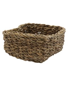 Storage basket, seagrass, brown, H8 x W18 x D18 cm