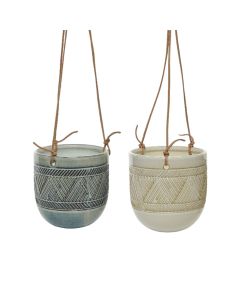 Flower pot, S, with hanging, ceramic, assorted