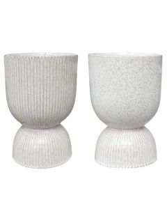 Flower pot, M, ceramic, Grey