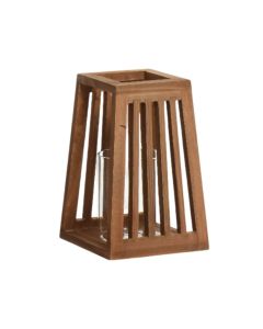 Decorative lantern, S, wooden, brown, 13x13xH20cm